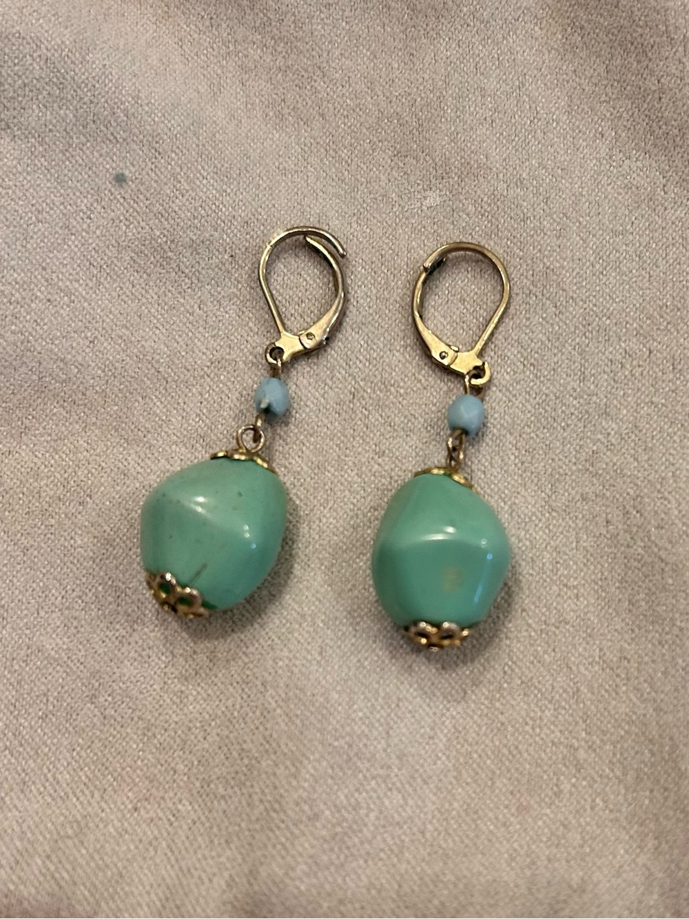 Lane Bryant Gold-Tone Turquoise Drop Earrings